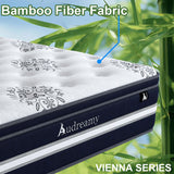 Audreamy Vienna Mattress – 34cm Euro Top Super Cool Gel Foam Bamboo Fiber Fabric 7-Zone Pocket Spring Medium Firm All Sizes