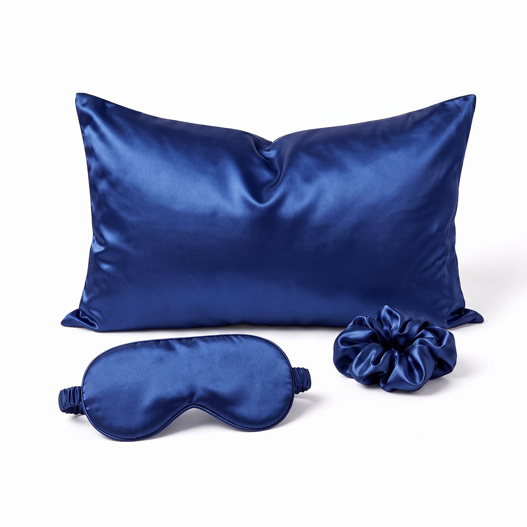 Pink Luxury Faux Silk Sleep Gift Set - 4-Piece Eye Mask, Pillowcase & Scrunchies for Relaxation & Comfort (Copy)