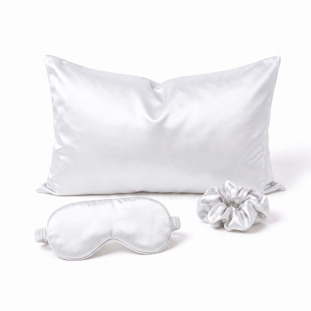 Pink Luxury Faux Silk Sleep Gift Set - 4-Piece Eye Mask, Pillowcase & Scrunchies for Relaxation & Comfort (Copy)
