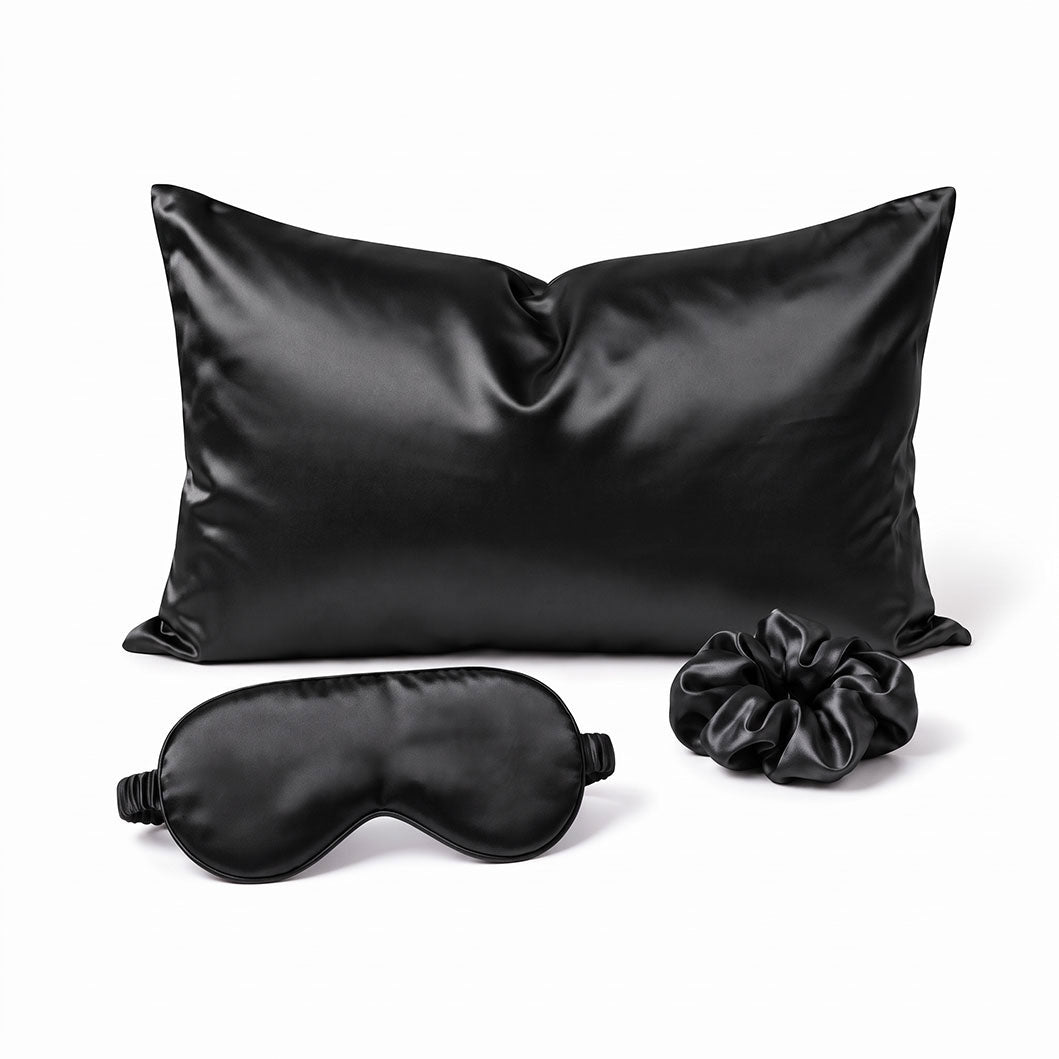 Pink Luxury Faux Silk Sleep Gift Set - 4-Piece Eye Mask, Pillowcase & Scrunchies for Relaxation & Comfort (Copy)