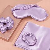 Pink Luxury Faux Silk Sleep Gift Set - 4-Piece Eye Mask, Pillowcase & Scrunchies for Relaxation & Comfort (Copy)