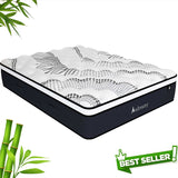 Audreamy Aurora Mattress – 34cm Ergonomic 4D Plush Euro Top Bamboo Fiber Fabric 7-Zone Pocket Spring Medium Firm (Queen)