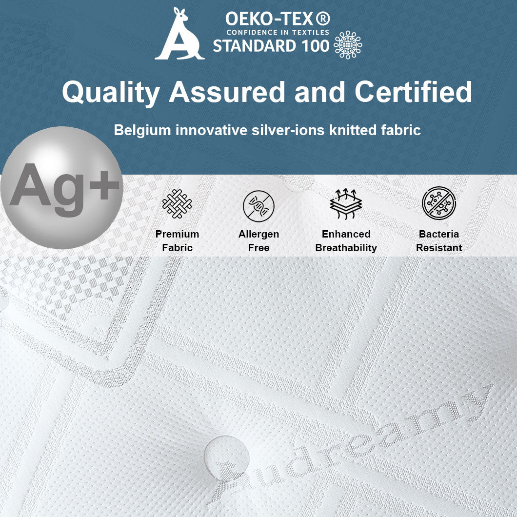 Audreamy Geneva Mattress – 36cm Euro Top Cool Gel Foam 7-Zone Pocket Spring Dual-Sided Firmness Medium Soft/Firm (Queen)