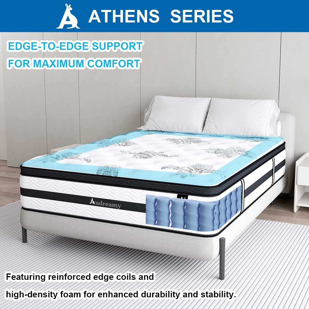 Audreamy Athens Mattress – 34cm Euro Top 7-Zone Pocket Spring 5D Support Medium Firm (Single)