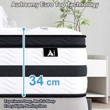 Audreamy Athens Mattress – 34cm Euro Top 7-Zone Pocket Spring 5D Support Medium Firm (Single)