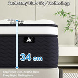 Audreamy Aurora Mattress – 34cm Ergonomic 4D Euro Top 7-Zone Pocket Spring Medium Firm (Queen)