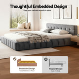 Artiss Queen Size Bed Frame Plush Soft Headboard Velvet Platform Base for Modern Bedrooms Grey