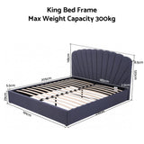 Artiss King Bed Frame with Lift Up Storage and USB Ports Grey