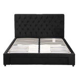 Artiss Queen Bed Frame Storage Charging Station Upholstered 3 Drawers USB Type-C