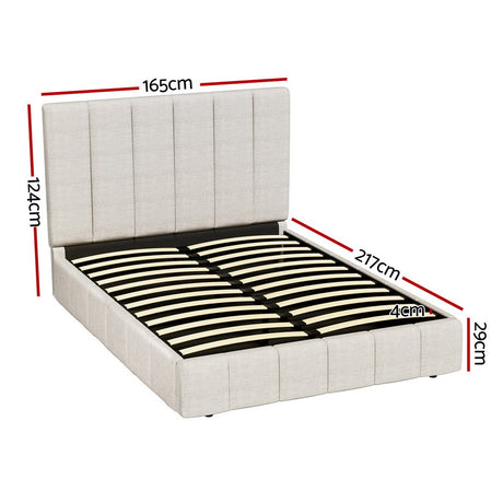 Artiss Bed Frame Queen Size Beige TETTE