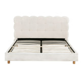 Artiss Queen Bed Frame Cloud Headboard Boucle Fabric Mattress Platform Base White