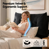 Artiss Queen Bed Frame with Horizontal Gas Lift Storage with LED Light USB Type-C Charging Station Black Velvet