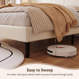 Artiss Double Bed Frame with USB Charging and Side Storage Shelves Beige