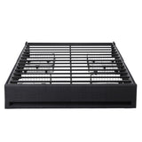Artiss Double Bed Frame with Storage Drawers RGB Lights Charging Station Upholstered Fabric