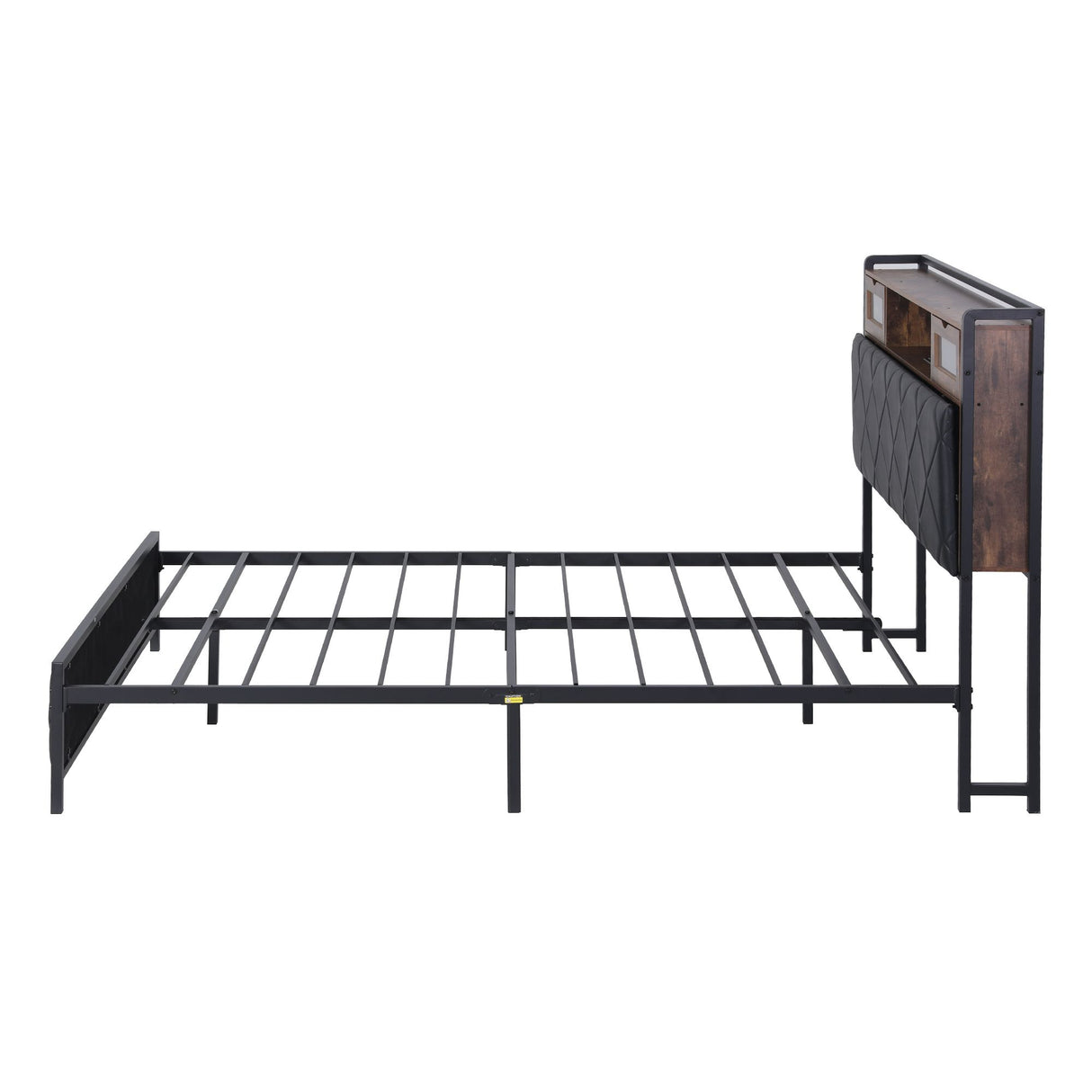 Artiss Double Bed Frame with LED Lights Storage Headboard 2 USB 2 AC Outlets Charging Station