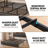 Artiss King Bed Frame with LED Lights and Storage Headboard Charging Station