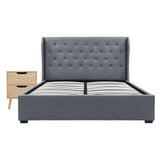Artiss Gas Lift Queen Bed Frame and Bedside Table Set 2 Drawer Nightstand Bedroom Furniture Bundle