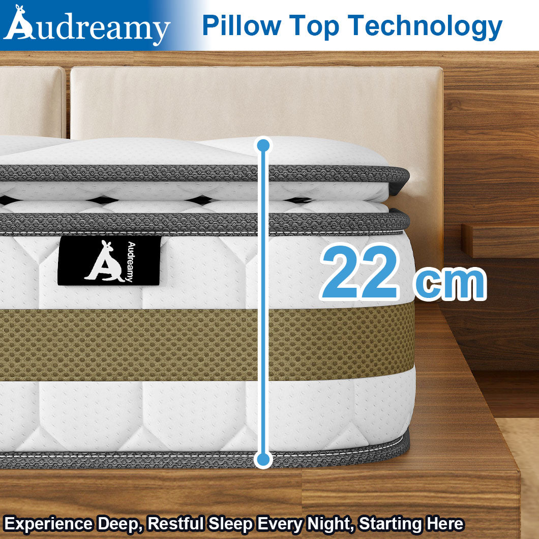 Audreamy Bondi Series 22cm Pillow Top Mattress – Cloud Comfort with Memory Foam Support