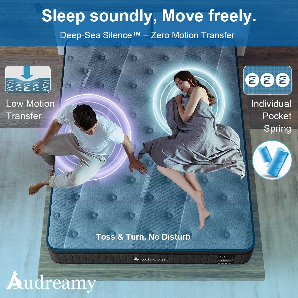Audreamy Corsica Mattress – 26 cm Euro Top Bamboo Charcoal Fabric 7-Zone Pocket Spring Orthopedic Support for Back & Spine Health Extra-Firm-Pre-Order Now – Ships by 22/10/2025 at the latest!
