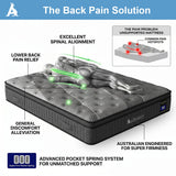 Audreamy Corsica Mattress – 26 cm Euro Top Bamboo Charcoal Fabric 7-Zone Pocket Spring Orthopedic Support for Back & Spine Health Extra-Firm King