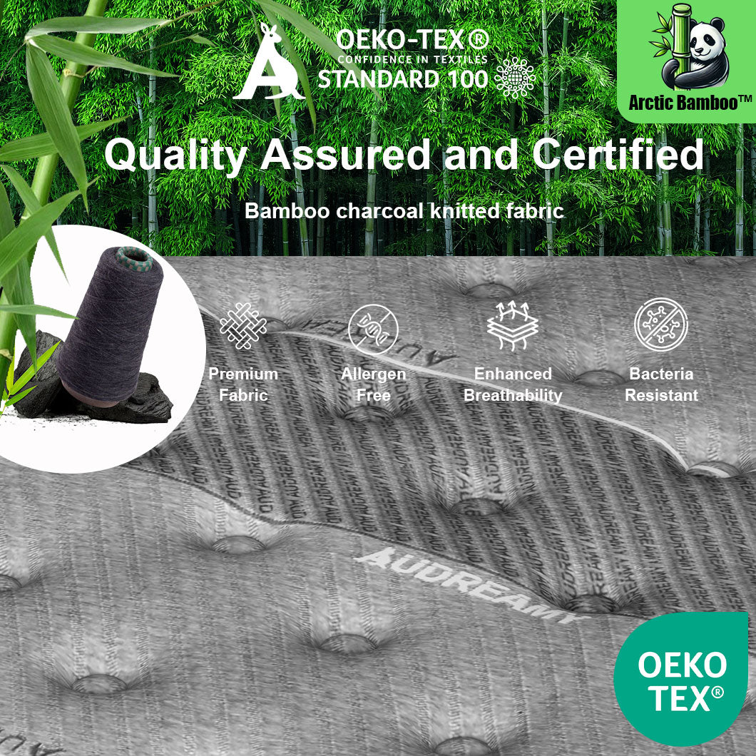 Audreamy Corsica Mattress – 26 cm Euro Top Bamboo Charcoal Fabric 7-Zone Pocket Spring Orthopedic Support for Back & Spine Health Extra-Firm-Pre-Order Now – Ships by 23/10/2025 at the latest!