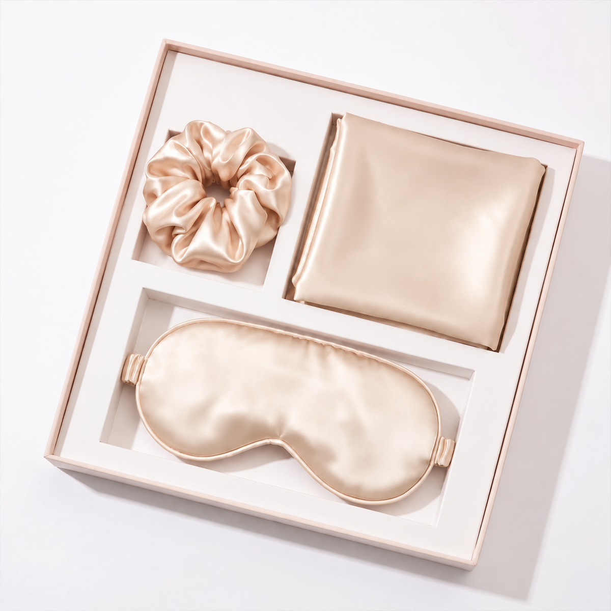 Pink Luxury Faux Silk Sleep Gift Set - 4-Piece Eye Mask, Pillowcase & Scrunchies for Relaxation & Comfort (Copy)
