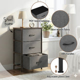 Artiss Chest of 3 Drawers Storage Dresser Tallboy Grey