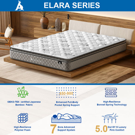 Audreamy Elara Mattress 25cm Pillow Top – Cloud Comfort with Memory Foam Support