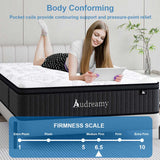 Audreamy Rome Mattress – 34cm Euro Top 100% Natural Latex Memory Foam 9-Zone Spring Medium Firm (King)