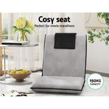 Artiss 4X Floor Lounge Sofa Bed Floor Cushion Velvet Grey
