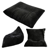 Artiss 3-in-1 Bean Bag Chair for Living Room Convertible Floor Sofa Dark Grey