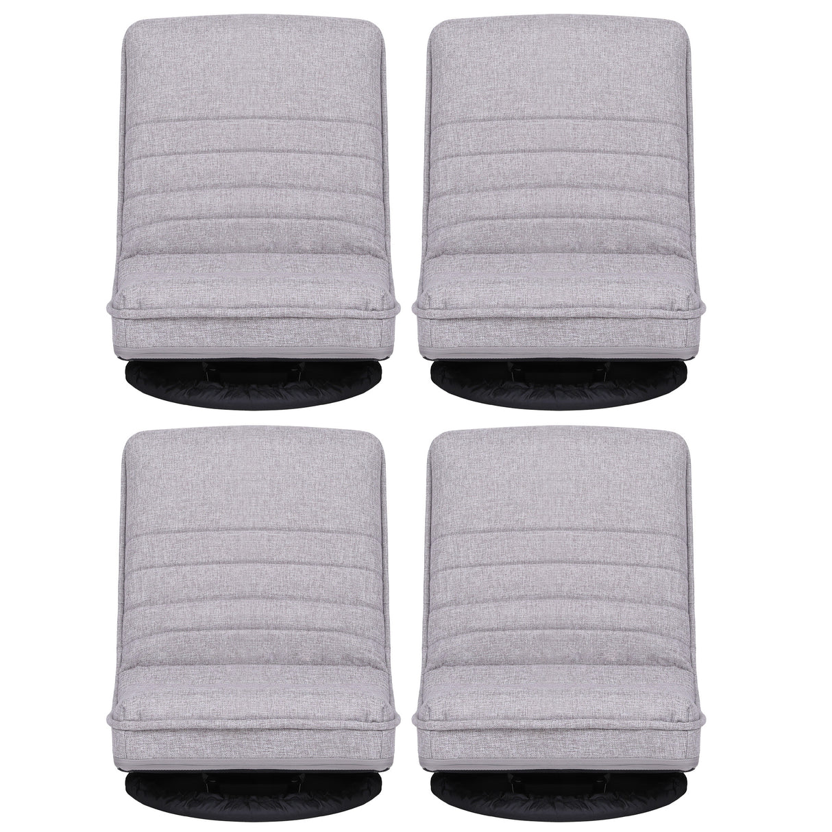 Artiss 4PCS Swivel Floor Chair 360 Adjustable Foldable Lounge Seat Floor Sofa Chair Grey