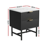 Artiss 2x Bedside Table 2 Drawers - Black