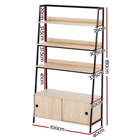 Artiss Bookshelf with Cabinet MIRA Oak