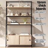 Artiss Bookshelf with Cabinet MIRA Oak