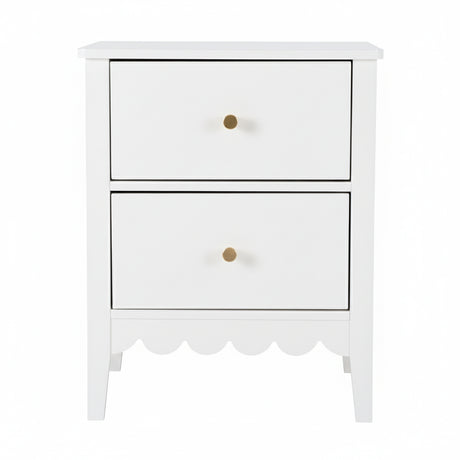 Artiss Bedside Table 2 Drawers Bedroom Storage Nightstand White