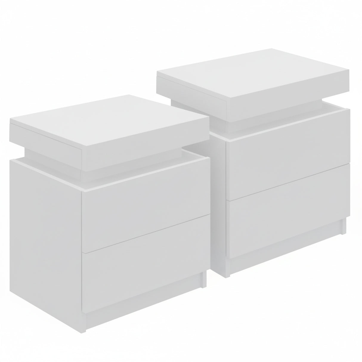 Artiss 2X Bedside Table 2 Drawers Lift-up Storage White