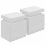 Artiss 2X Bedside Table 2 Drawers Lift-up Storage White