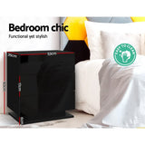 Artiss 2x Bedside Table LED 3 Drawers - MORI Black