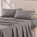 Hotel Soft Bed Sheet Set- Bedding Sheets & Pillowcases Breathable Bedding Wrinkle, Fade, Stain Resistant-Deep Pocket Flat Fitted Bed Sheet Set