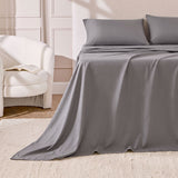 Hotel Soft Bed Sheet Set- Bedding Sheets & Pillowcases Breathable Bedding Wrinkle, Fade, Stain Resistant-Deep Pocket Flat Fitted Bed Sheet Set
