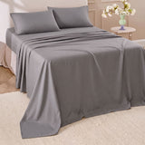 Hotel Soft Bed Sheet Set- Bedding Sheets & Pillowcases Breathable Bedding Wrinkle, Fade, Stain Resistant-Deep Pocket Flat Fitted Bed Sheet Set