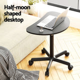 Artiss Laptop Desk Portable Height Adjustable Table Caster Wheels 60CM Black