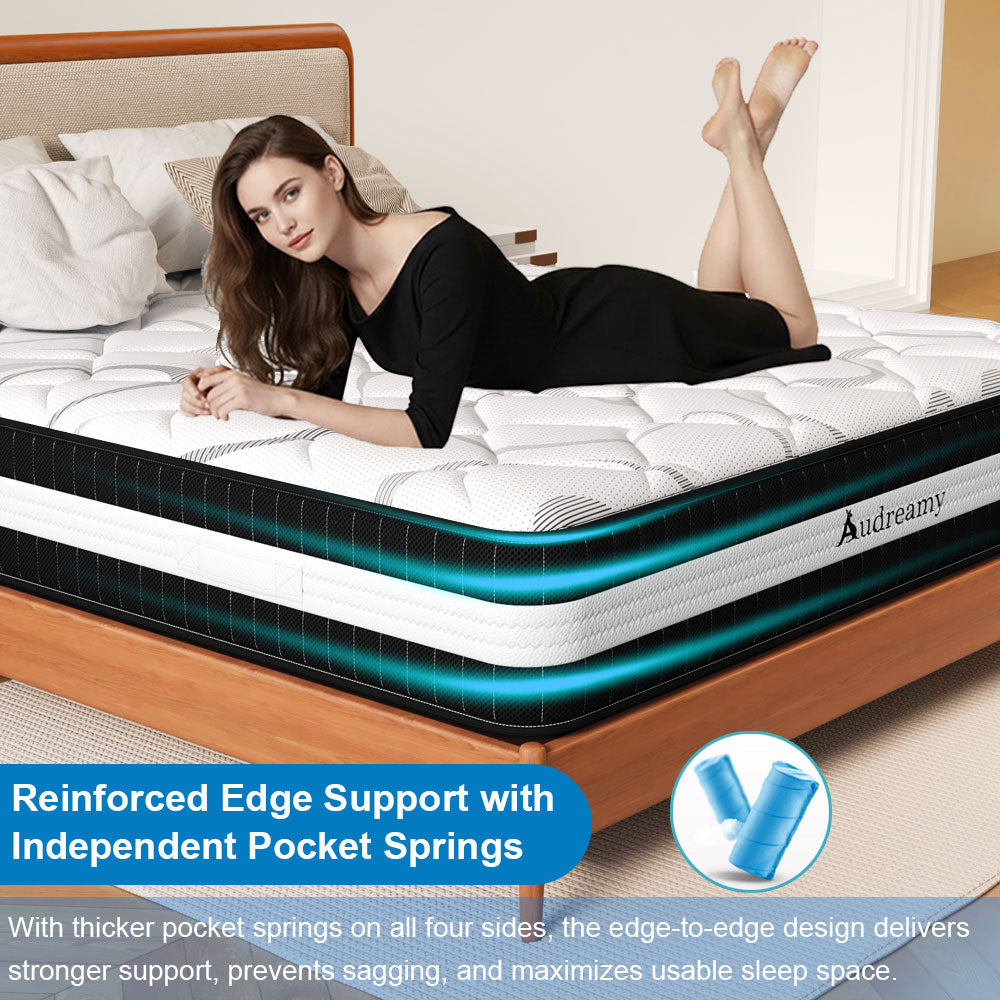 Audreamy Lisbon Mattress – 28cm Ergonomic 4D Spa-Like Plush Soft Tight Top Bamboo Fiber Fabric 7-Zone Pocket Spring Medium -Pre-Order Now – Ships by 22/10/2025 at the latest!