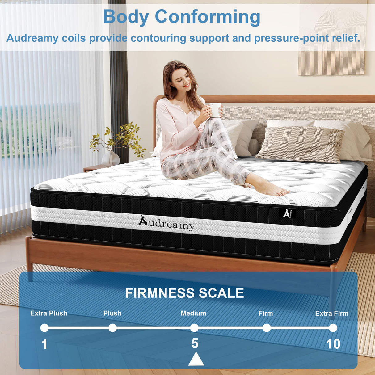 Audreamy Lisbon Mattress – 28cm Ergonomic 4D Spa-Like Plush Soft Tight Top Bamboo Fiber Fabric 7-Zone Pocket Spring Medium -Pre-Order Now – Ships by 22/10/2025 at the latest!