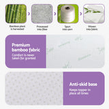 Giselle 8cm Memory Foam Mattress Topper Lavender Infused Bamboo Cover 7-Zone Double