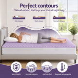 Giselle 5cm Memory Foam Mattress Topper Lavender Infused Egg Crate Pad Mat Queen