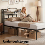 Artiss Bed Frame Single Size with Charging Station WAVE