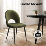 Artiss Dining Chairs Green Velvet Set Of 2 Loren