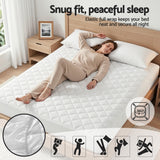 Giselle Waterproof Mattress Protector 100% Cotton Quilted Fitted Cover Double
